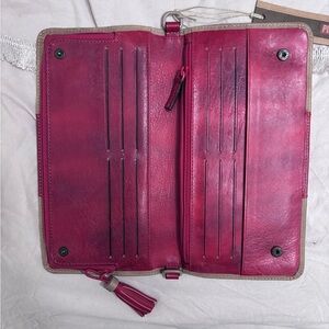 NWT Red and Tan Leather Wallet Pikolinos